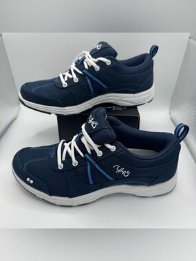 Ryka Tempo Navy Canvas Walking Sneakers 6.5 Comfort Sporty Athleisure Training